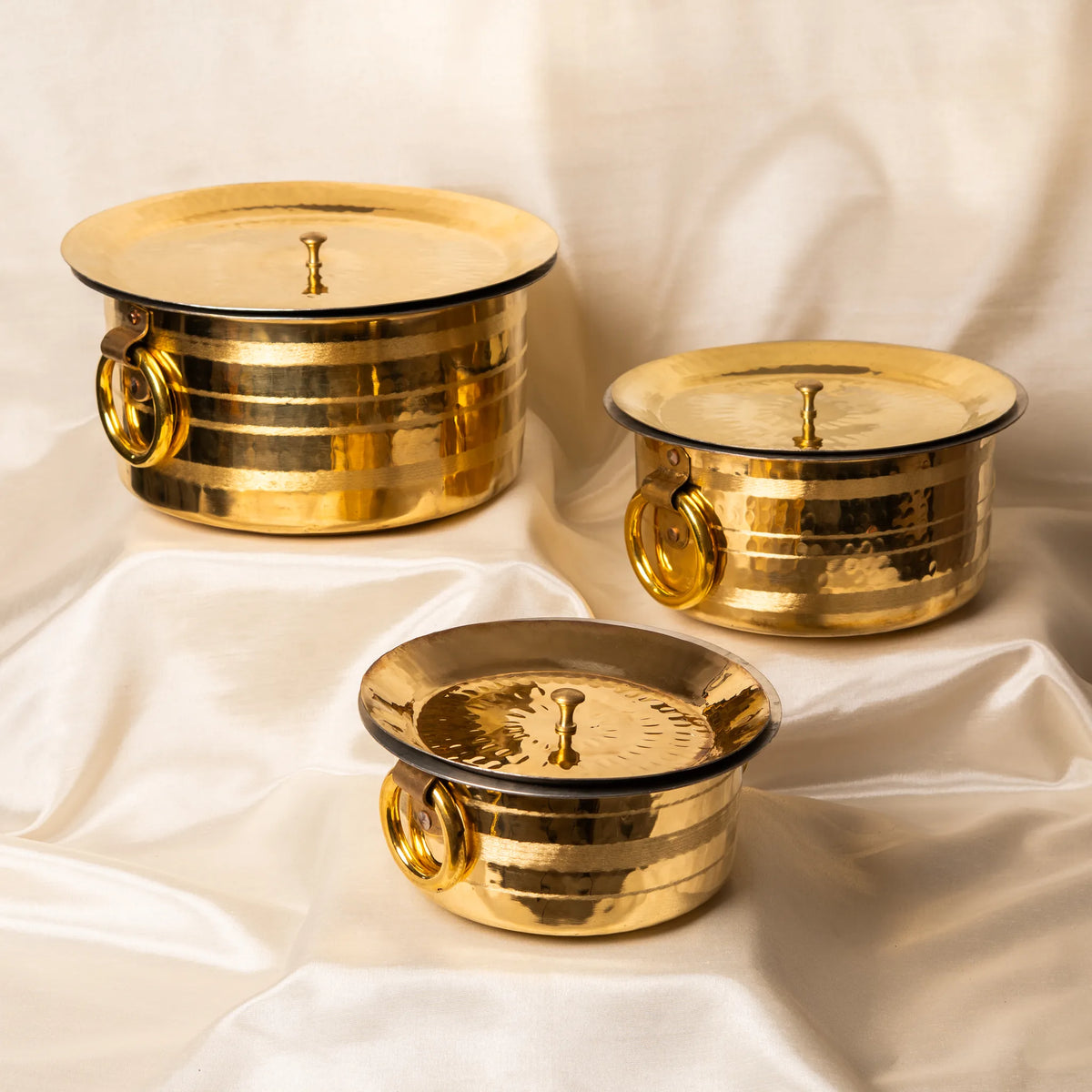 Kansawala set of 3 brass patilas housewarming gift