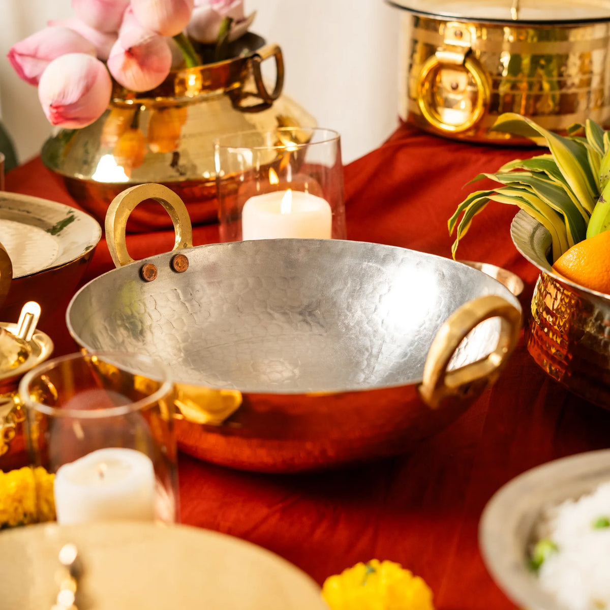 Kansawala traditional brass kadai deep frying, view 9