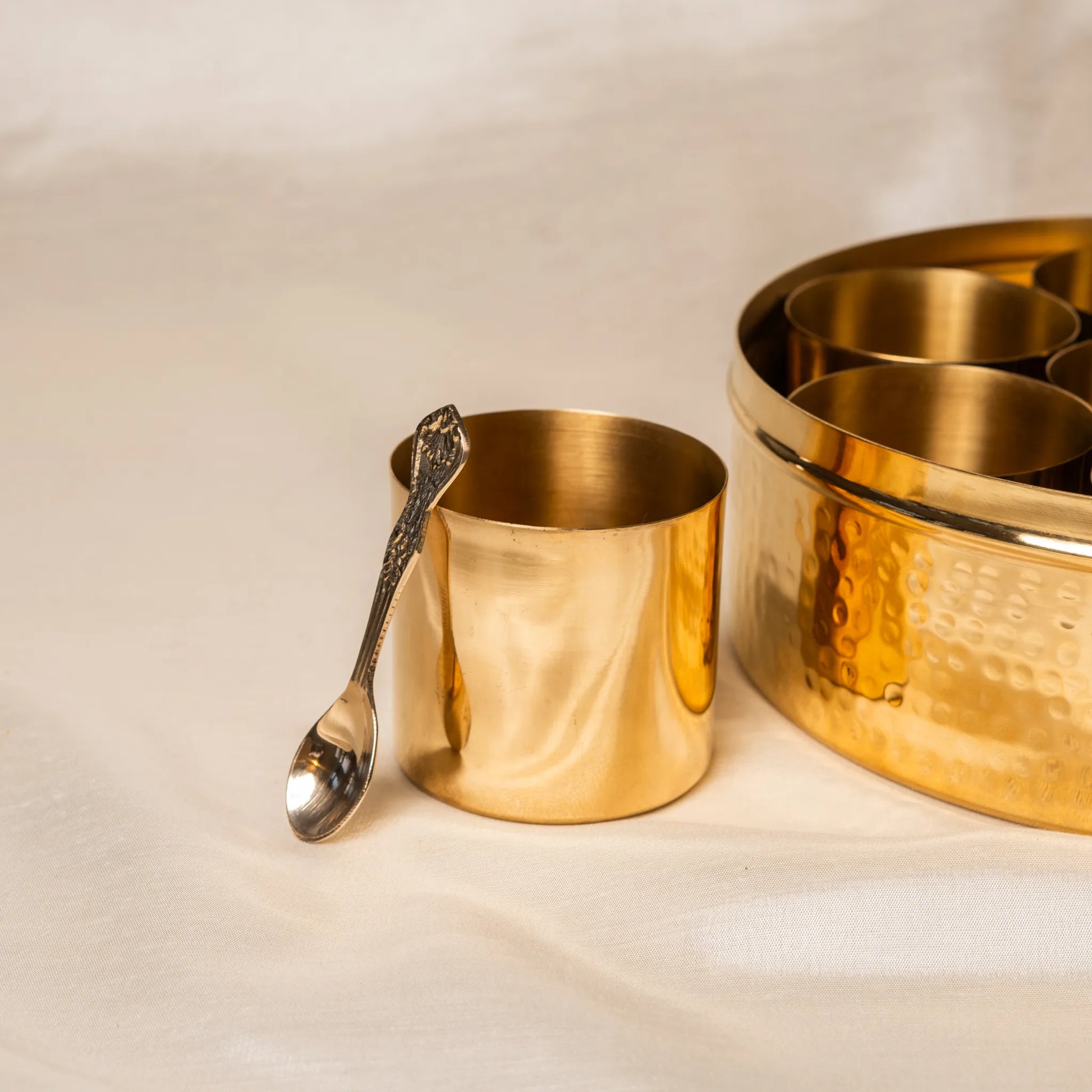 Kansawala traditional brass spice container brass